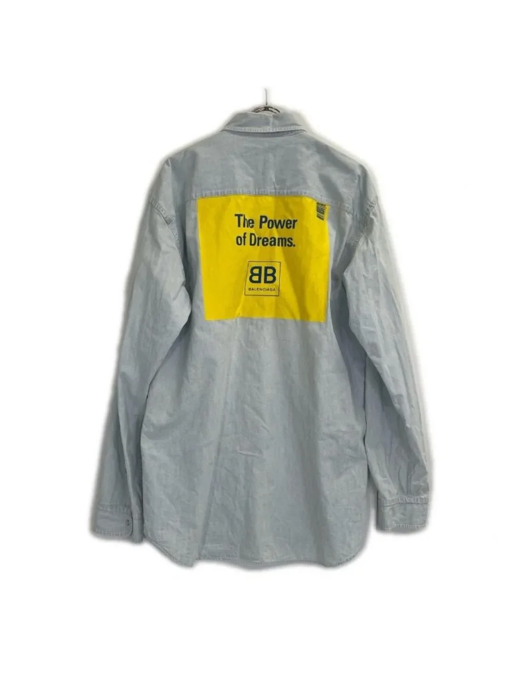 Balenciaga Thepowerofdreams Blue Back Print Oversize Denim Shirt 37 - Picture 2 of 10